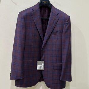 Corneliani Purple Plaid Blazer